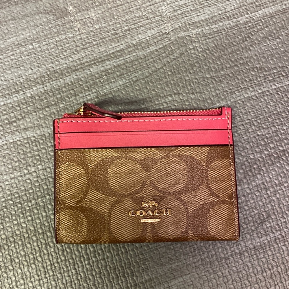 Coach card case with key ring